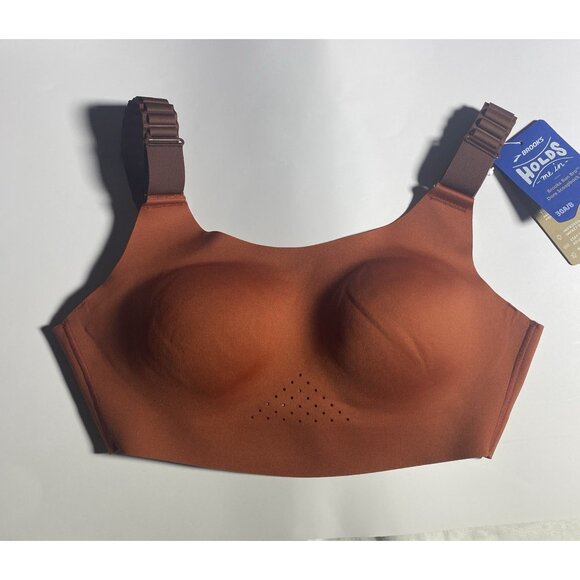 Brooks 30 A/B Dare Scoopback Run Copper Raisin Ice Blue Sports Bra High Impact - Picture 2 of 9